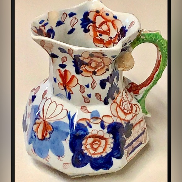 Gaudy Welsh Dragon Handle Impressed Makers Mark Mason Style Jug Urn Variant - Picture 8 of 10